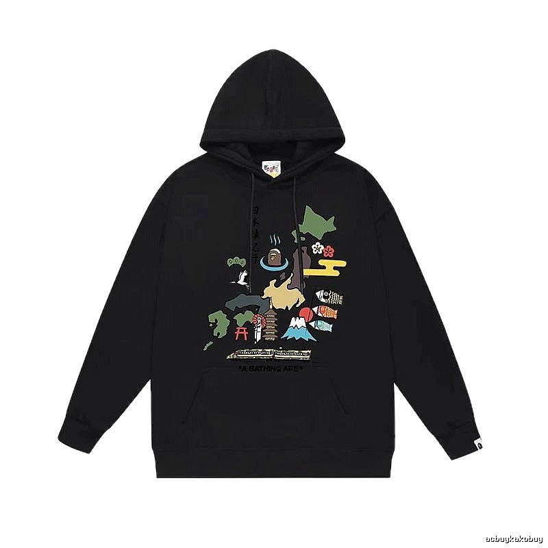 Bape Japanese-style black hoodie