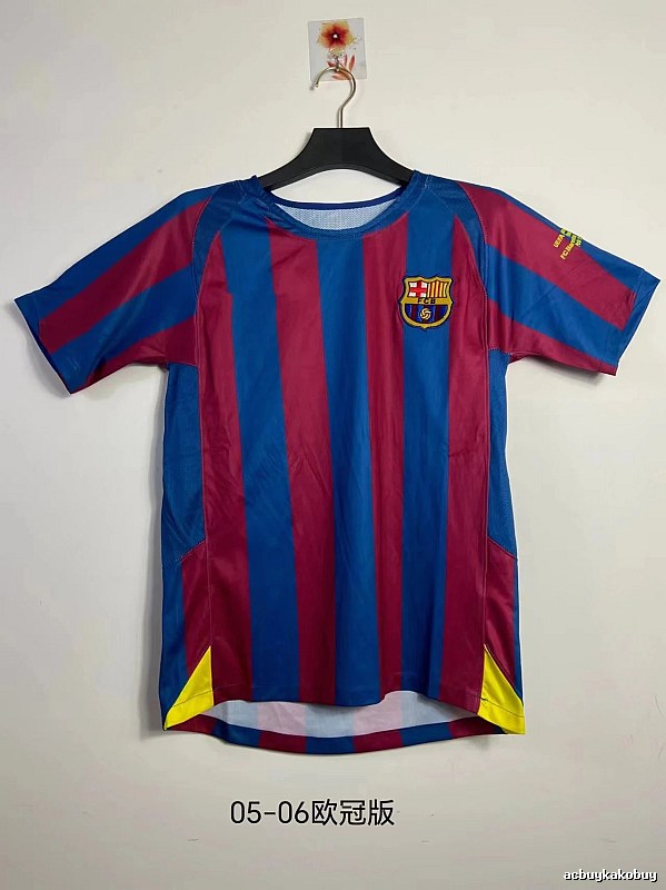 Barcelona Monogram Retro soccer jersey Blue Red Barcelona for Layered Styling
