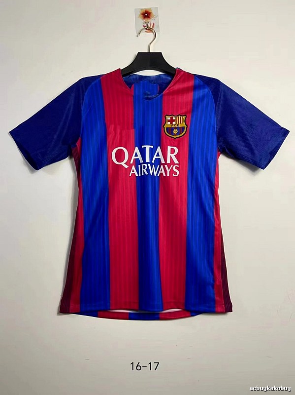 Barcelona Patterned Retro soccer jersey Blue Red Barcelona with Polished Detail