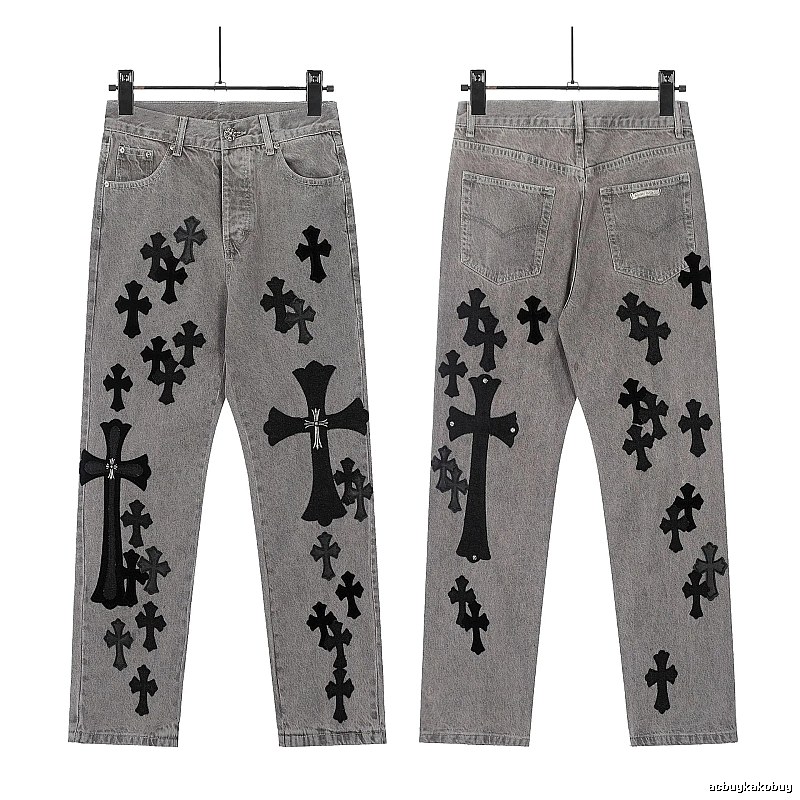Chrome Hearts Compact Graphic jeans Light Denim Jeans for Smart Casual Looks