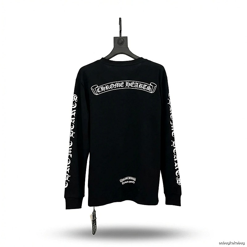 Chrome Hearts Dark Style Black Long T-shirt