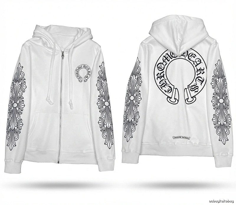 Chrome Hearts Printed Trendy and Cool Style White Hoodie