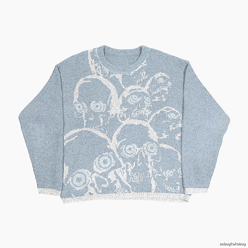 Classic Anime graphic sweater Black Knit Top with Travel-Friendly Style