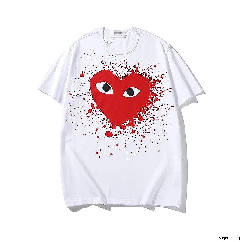 Comme des Garcons PLAY 2023-15 White Style 2315 Heart Logo T-Shirt Easy Pairing