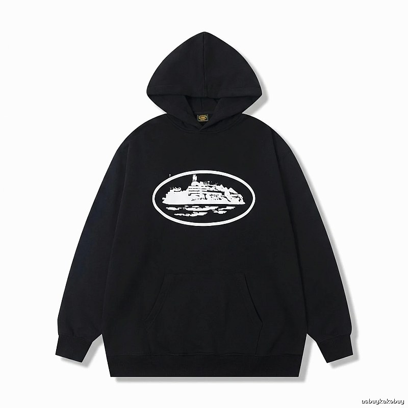 Corteiz black minimalist style hoodie