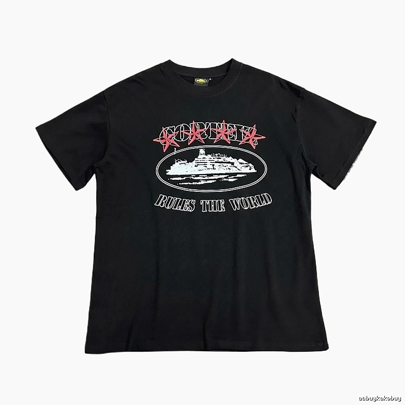 Corteiz Printed Trendy Black T-shirt