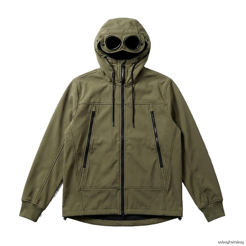 C.P. Hooded Utility-style Jacket (Army Green)