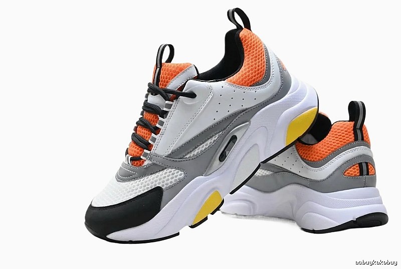 Dior orange and gray sporty running shoes