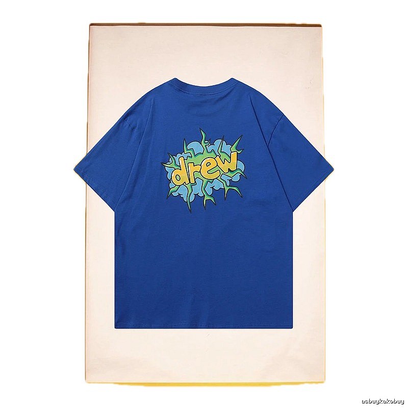 DREW Explosion Print Street Style Blue T-Shirt