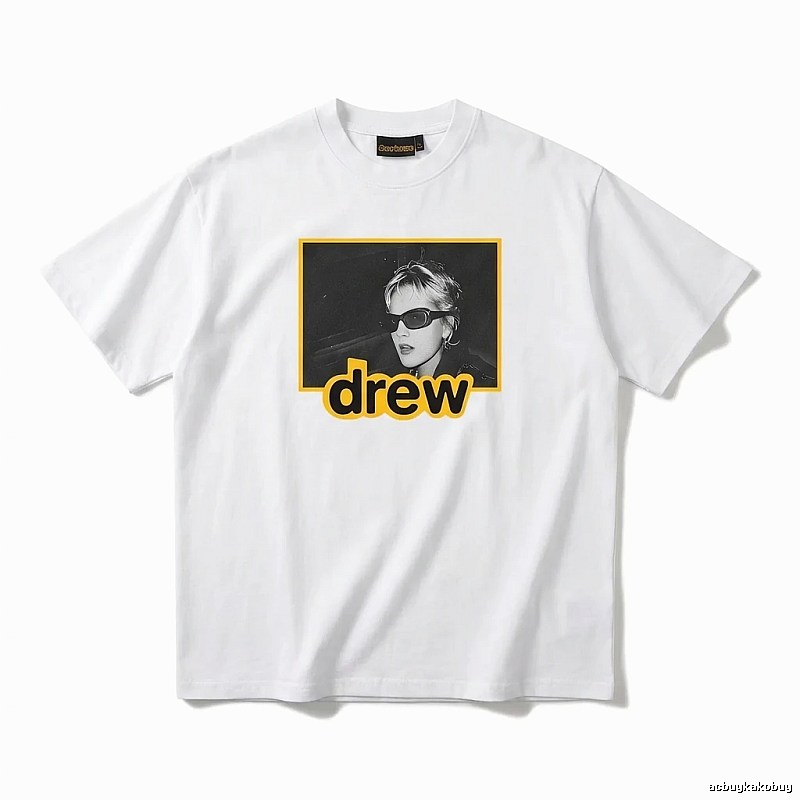 DREW Portrait Print White T-shirt