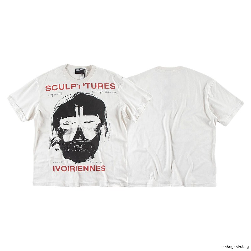 ERD Sculpture Figure Vintage Style Off-white Short Sleeve T-shirt