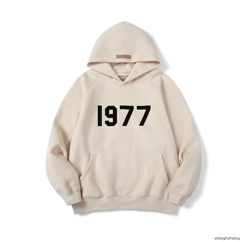 ESSENTIALS 1977 Series Minimalist Style Beige Hoodie