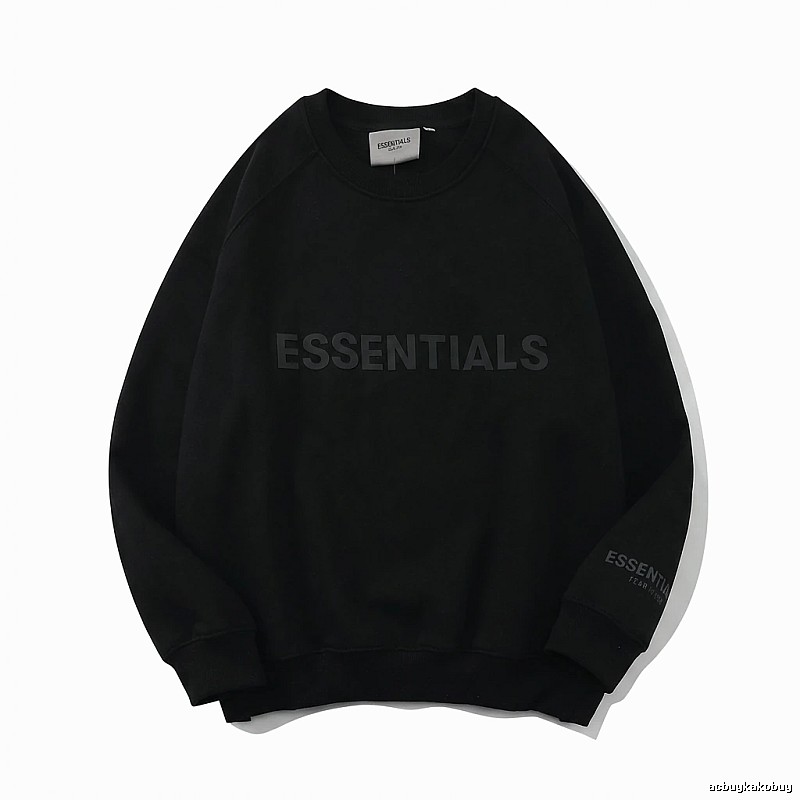 ESSENTIALS minimalist style black sweatshirt