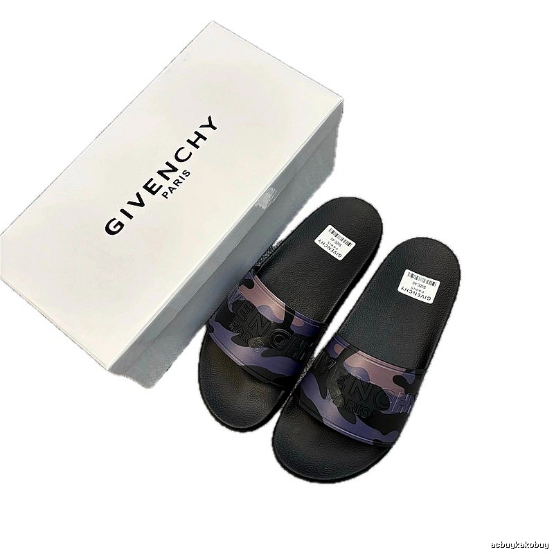 Givenchy Camouflage Street Style Black and Purple Casual Slides