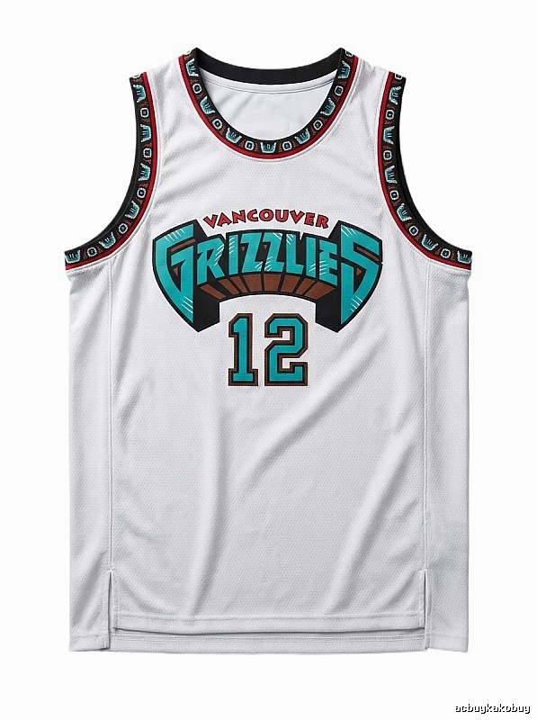 Grizzlies No. 12 white basketball jersey