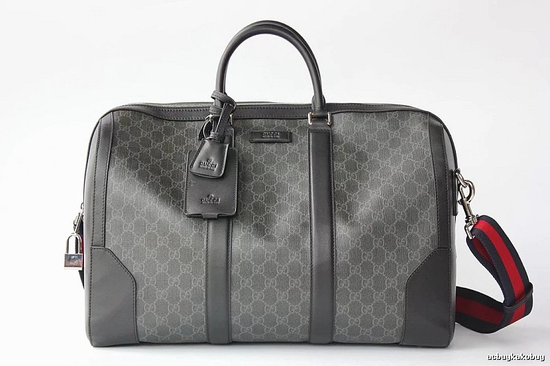 Gucci Duffel Bag with Gray GG Monogram Duffel for Streetwear Looks