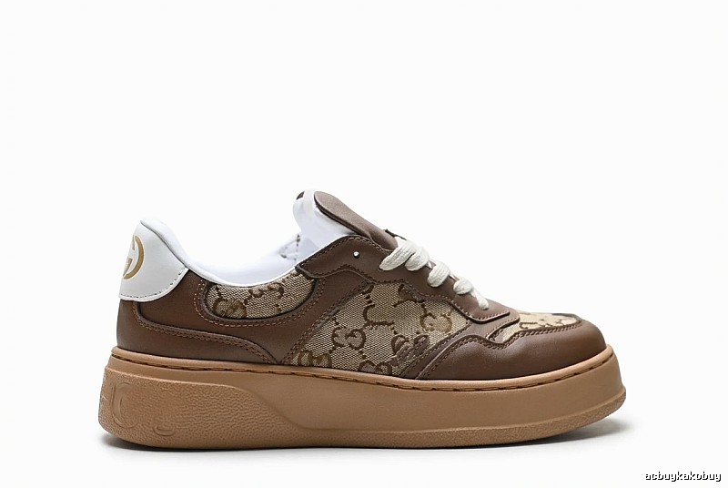 Gucci retro-style brown sports shoes