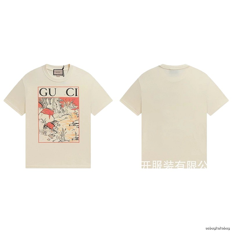 Gucci Vintage Style Illustration Print Off-white T-shirt