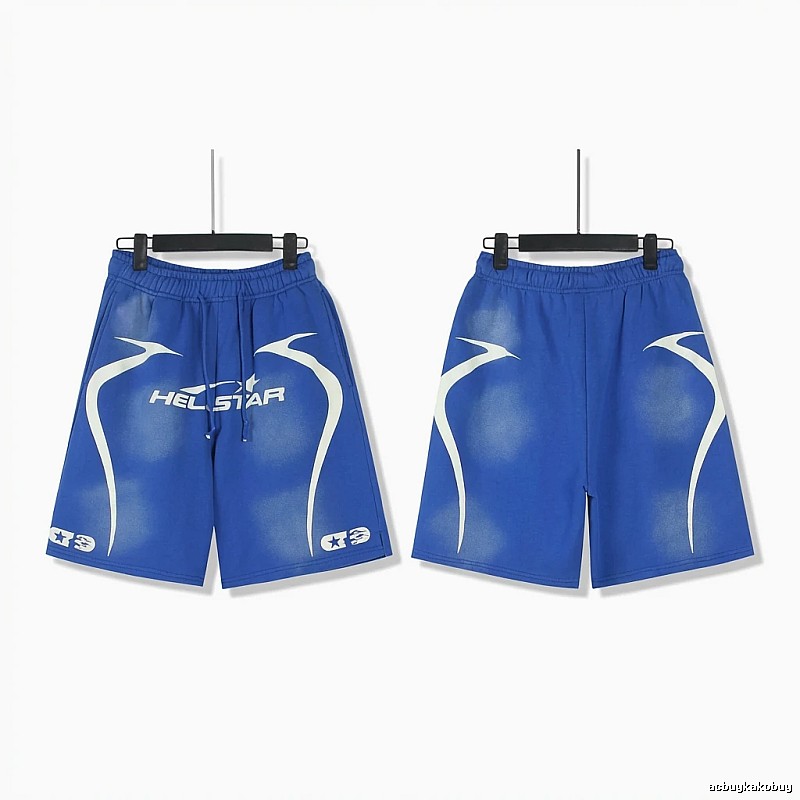 Hellstar trendy brand sporty blue shorts