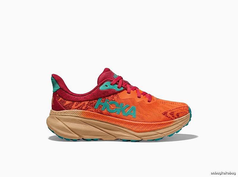 HOKA Trendy Orange-Pink Athletic Shoes