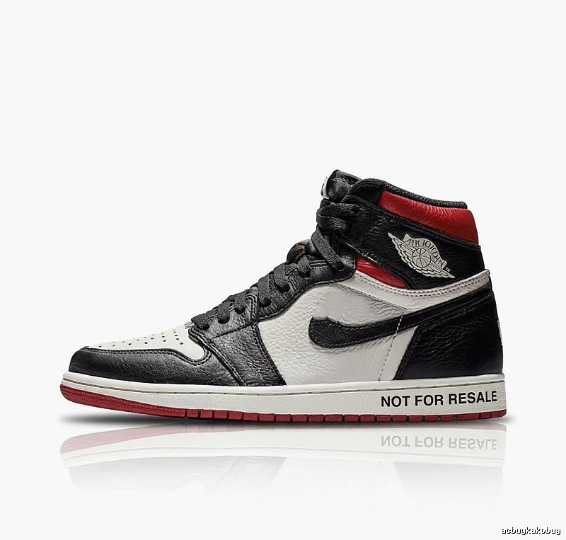Jordan AJ1 High Top Black and Red Sneakers