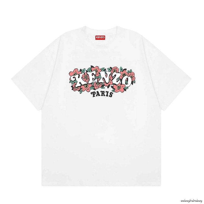 KENZO Floral Collection Street Style White Short-sleeve T-shirt