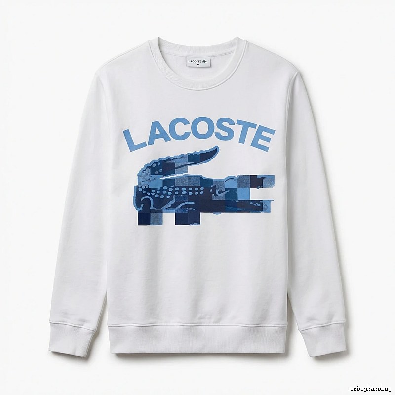 Lacoste Blue and White Contrast Fashion Sweatshirt