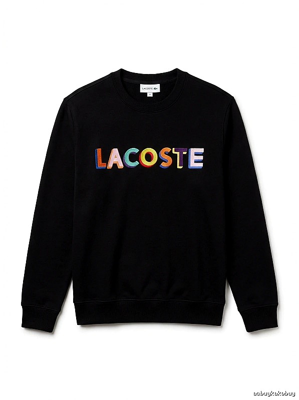 Lacoste Colorful Letter Style Black Sweatshirt
