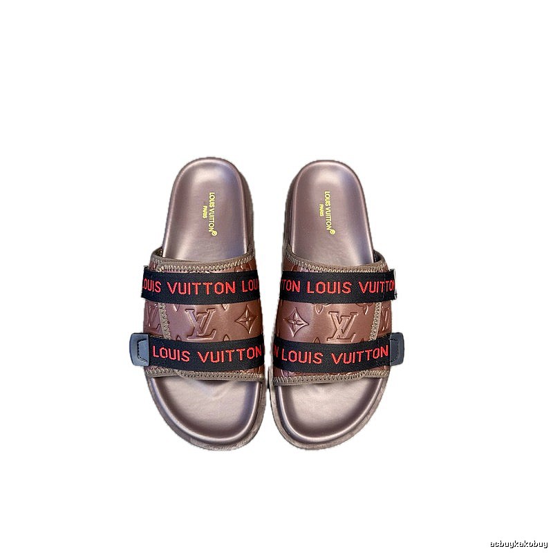 Louis Vuitton Classic Monogram Trendy Brown Slide Sandals