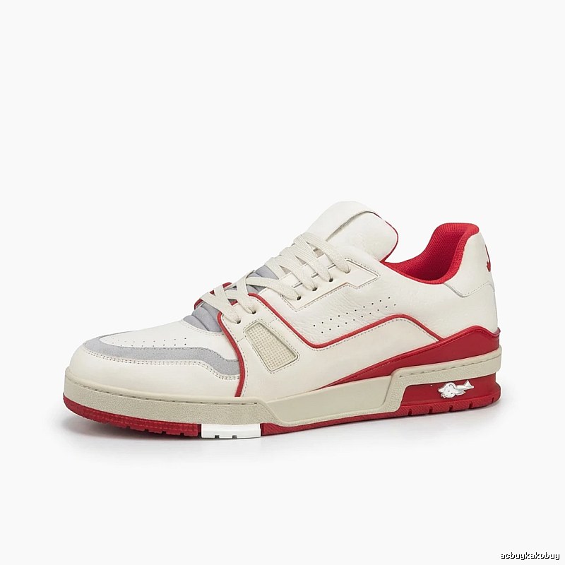 Louis Vuitton retro - style red and white sports shoes