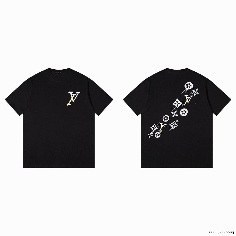 Louis Vuitton Trendy Monogram Black Short Sleeve T-shirt