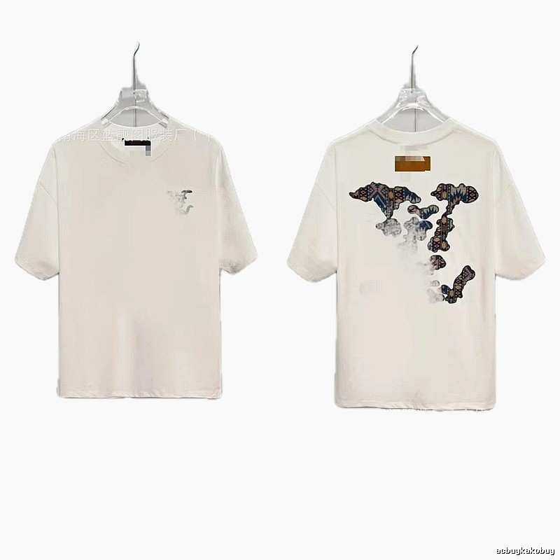 Louis Vuitton Vintage-style Jacquard White Short-sleeved T-shirt