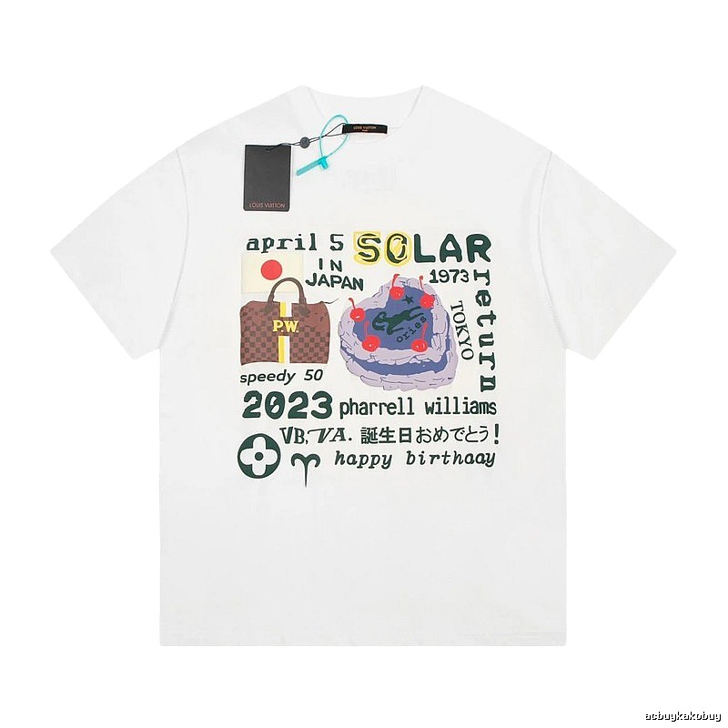 LV Solar Series Retro Style White T-shirt