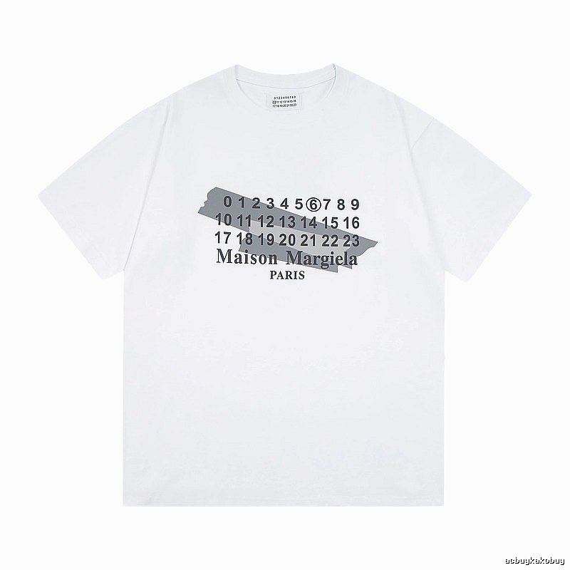 Maison Margiela Digital Print Cool Trendy White T-shirt