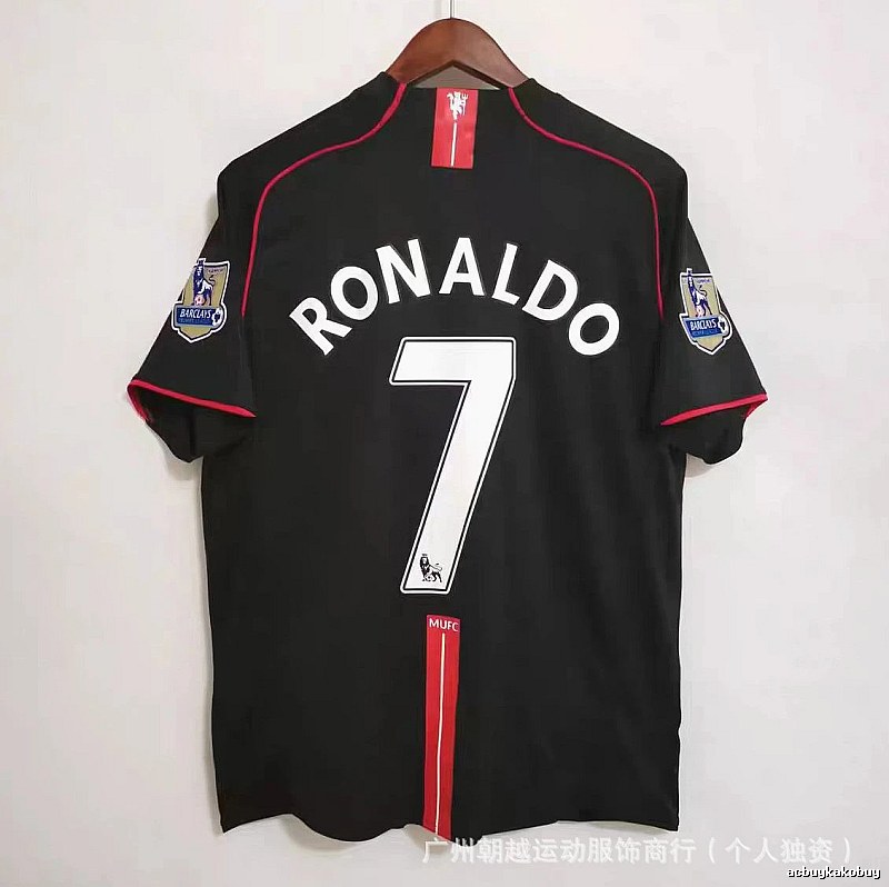 Manchester United Lightweight Beckham #7 soccer jersey White Black Retro for Gift Ideas
