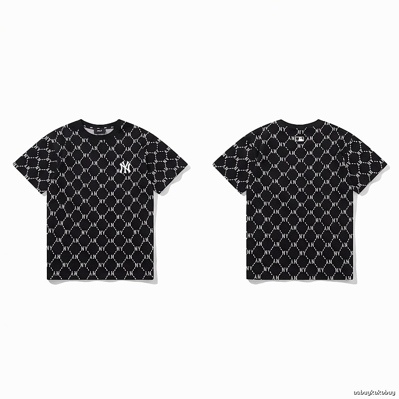 MLB full - print style black T - shirt