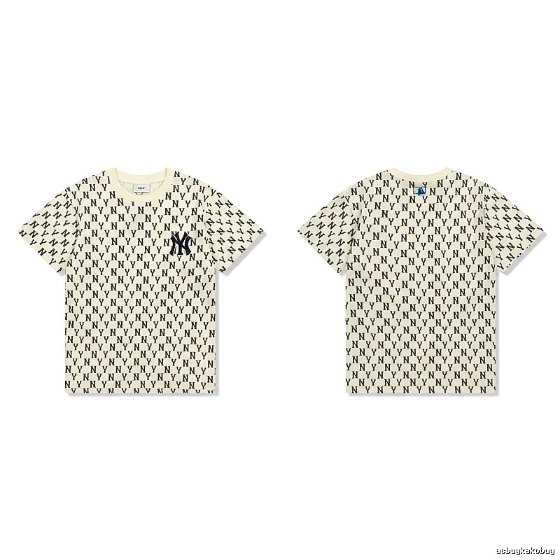 MLB full-print trendy style white T-shirt