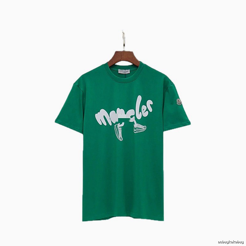 Moncler Graffiti Casual Style Green Short-sleeve T-shirt