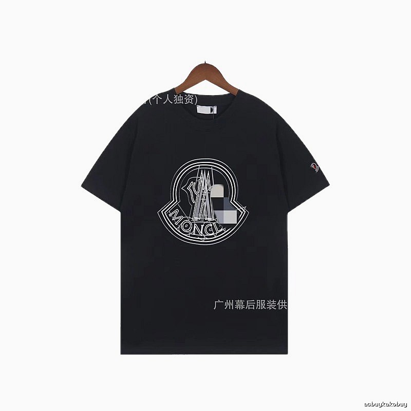 Moncler Large Logo Trendy Style Black Short-sleeve T-shirt