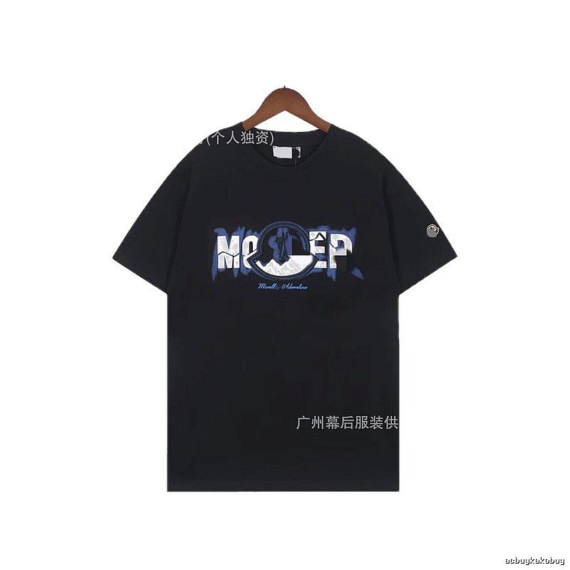 Moncler Letter Print Casual Black T-Shirt