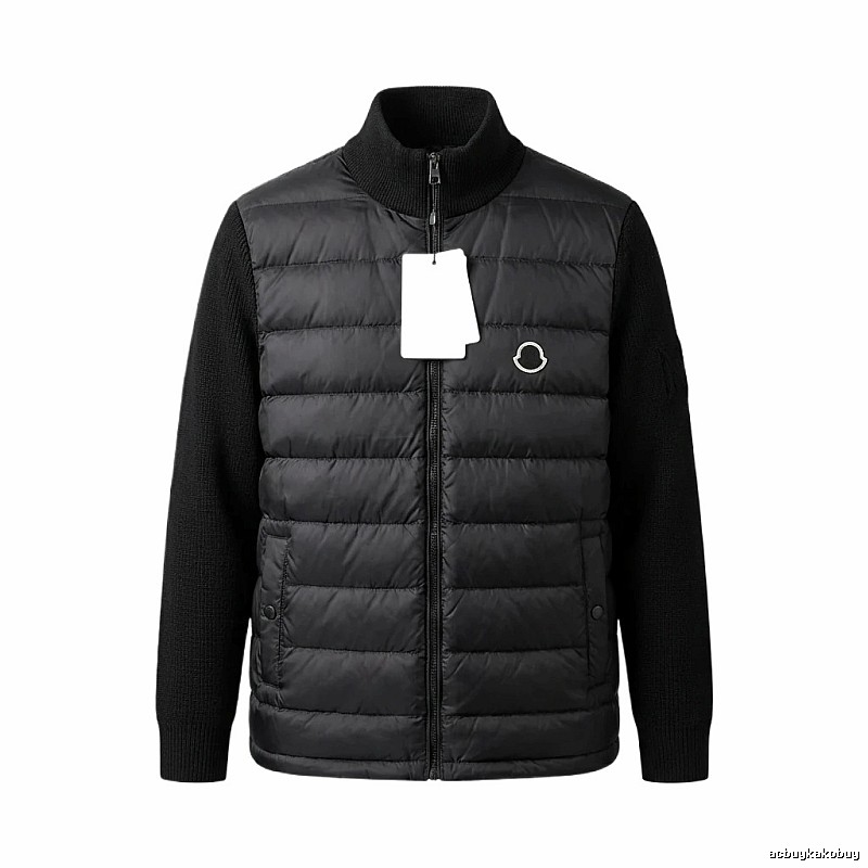 Moncler patchwork fashionable black coat