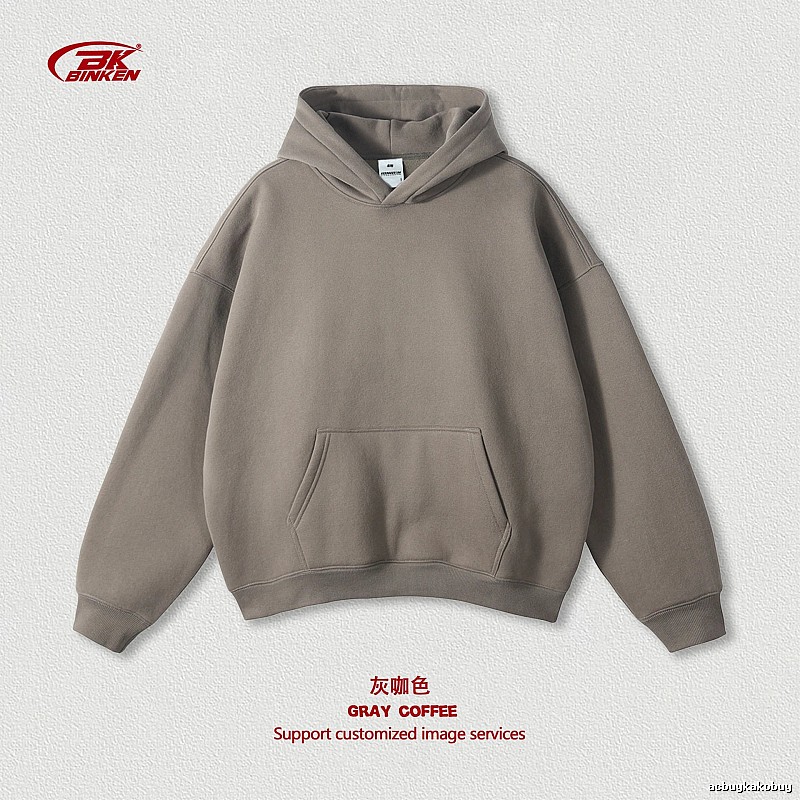 Monogram Pullover hoodie Navy Blank Kangaroo for Layered Styling