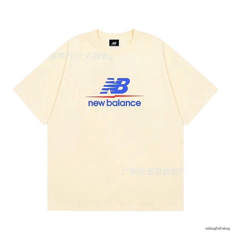 New Balance Printed Casual-style Light Beige Short-Sleeve T-Shirt