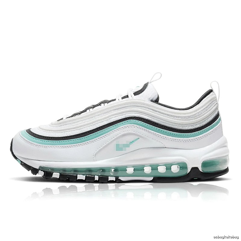 Nike Air Max 97 White and Green Retro Athletic Shoes