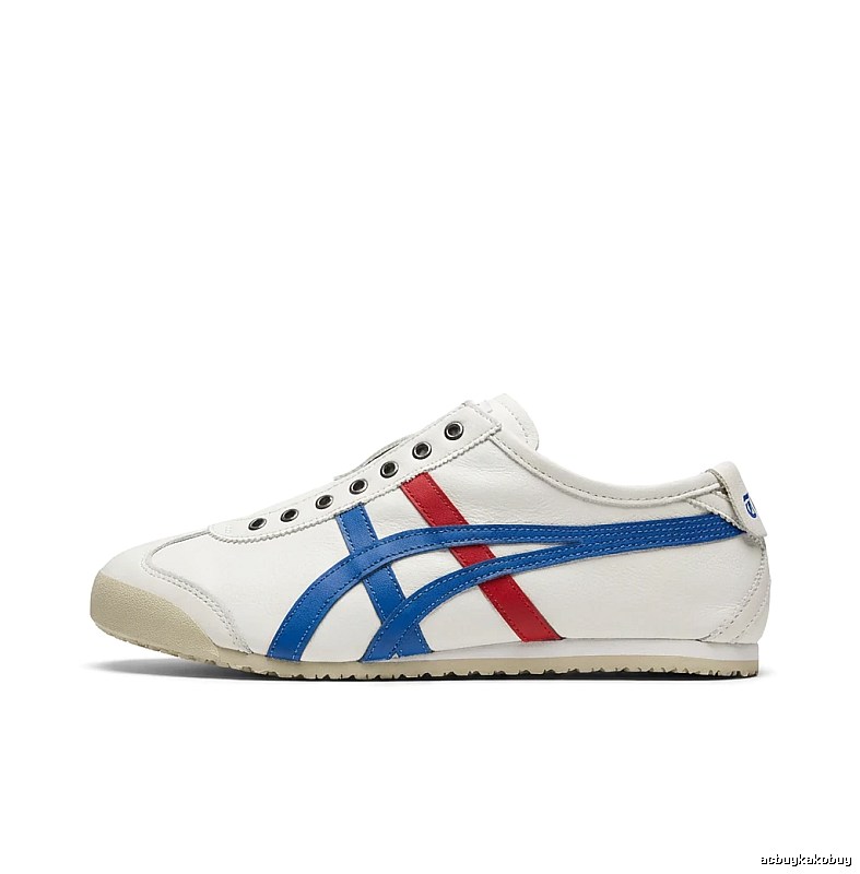Onitsuka Tiger retro-style white, blue and red sports shoes