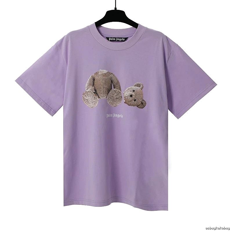 Palm Angels Urban Bear graphic T-shirt White Colorful Bear with Casual Appeal