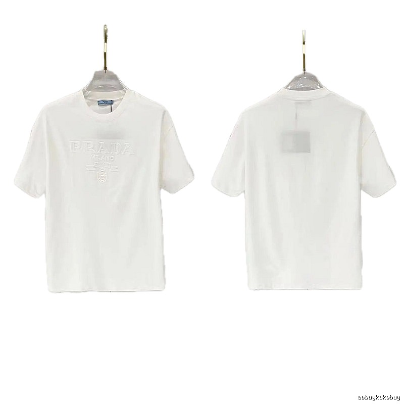 Prada Classic Collection Minimalist Style White Short-sleeved T-shirt