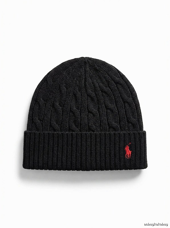 Ralph Lauren Polo Black Trendy Brand Knitted Hat
