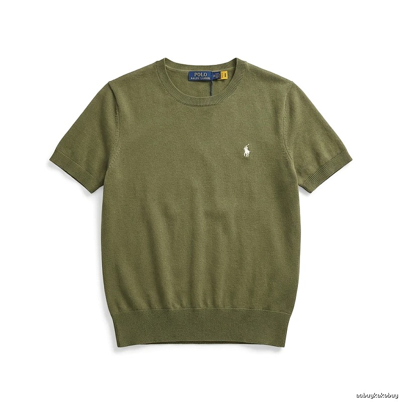 Ralph Lauren Polo Series Simple Style Olive Green Knitwear