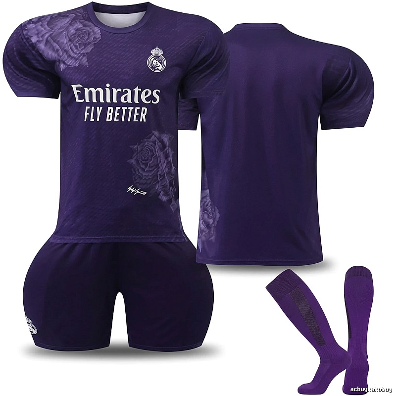Real Madrid rose purple football uniform set